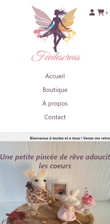 Version mobile du site Fée des Créas